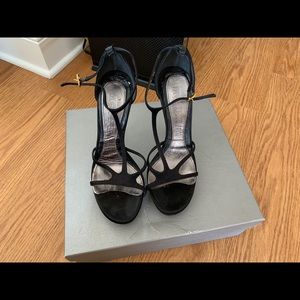 Alexander Mcqueen Satin strap sandals black